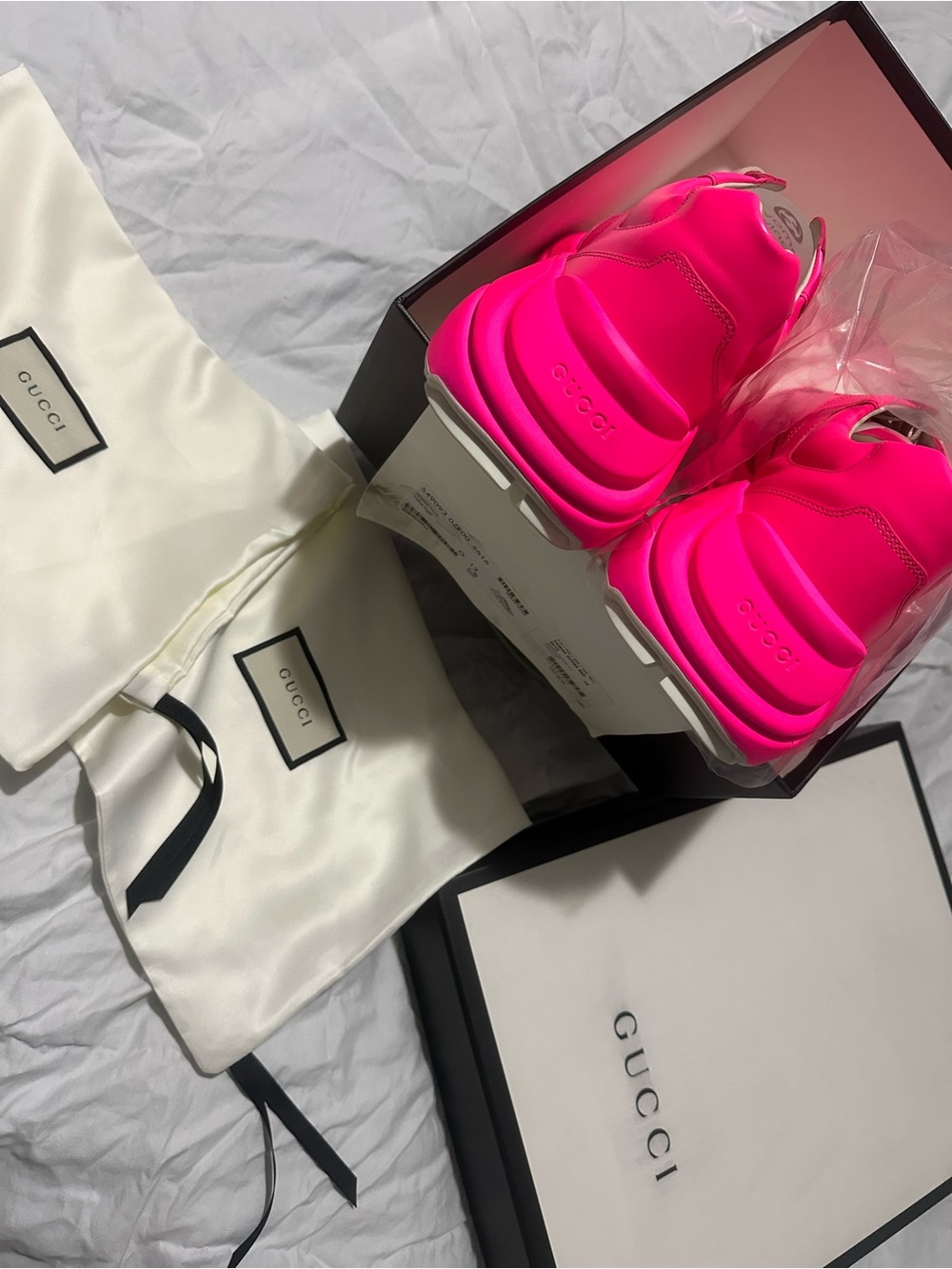 Gucci Hot Pink Chunky Rhyton Sneakers